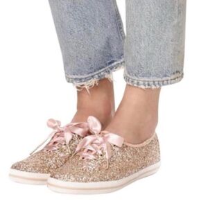 Keds x Kate Spade New York Rose Gold Glitter Sneakers